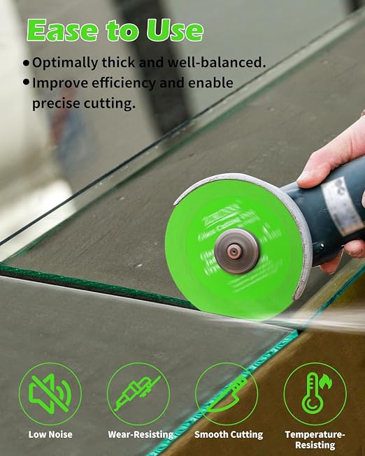 ZORUNNA 5 Pack Glass Cutting Disc for Angle Grinder, 4" X 7/8" Tile Cutter Blade, Ultra-Thin Glass Cutters Tools for Grinding Ceramic, Crystal, Tile, Jade, Wine Bottle.