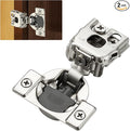 2 Pack (1 Pairs) 1" Overlay Soft Close Cabinet Hinges, Satin Nickel Stainless Steel Concealed Hinges with 3D Self-Closing for Face Frame Doors & Kitchens