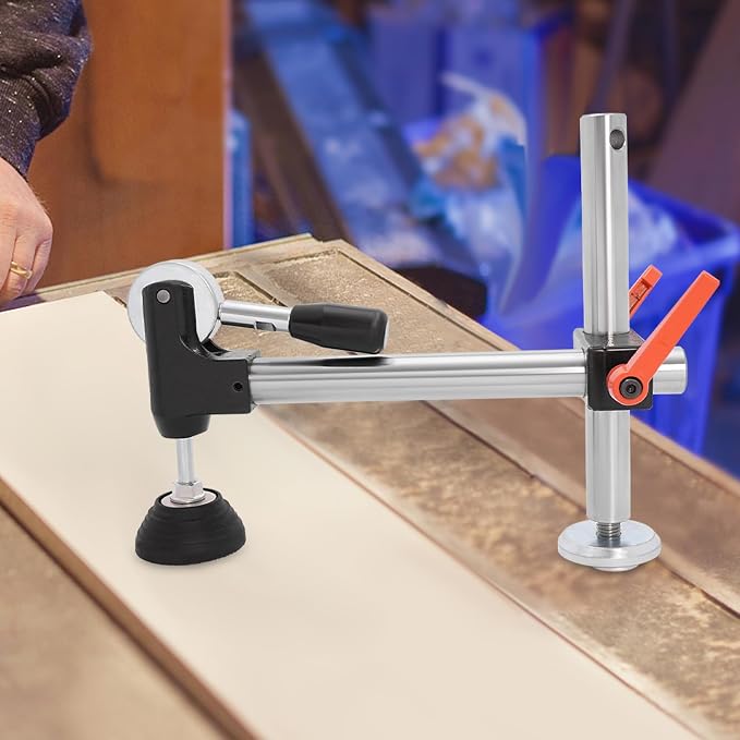 Table Saw Presser & Eccentric Press Manual Clamp, Heavy Duty T-Clamp Structure for Thick Wood, Portable, Adjustable Workbench Tool for Woodworkers & DIYers