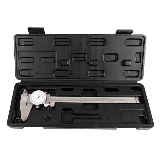 PEC Dial Caliper 0-200mm, Stainless Steel Precision Measuring Tool with Shock-Proof Dial, High Accuracy ±0.04mm