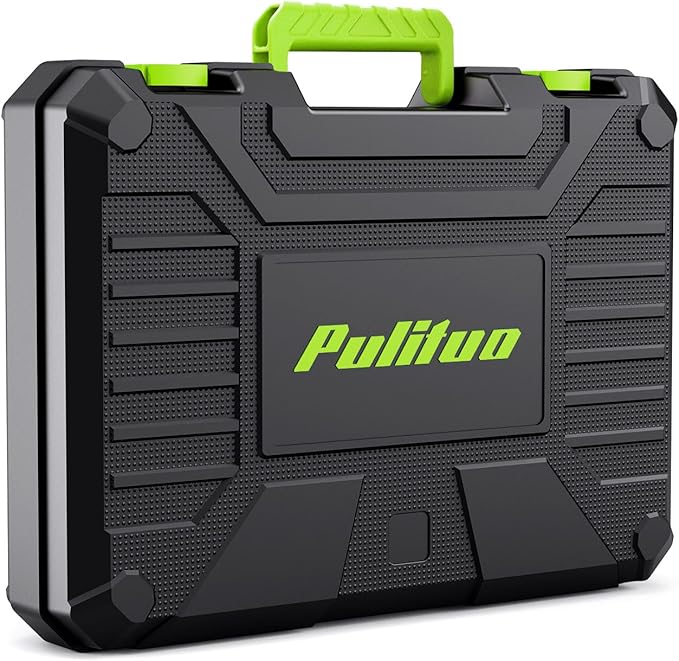 PULITUO Drill Set, 149-Piece Home Tool Set with 12V Green Cordless Drill, ToolBox, Hand Tool Kits for Women Men, DIY Enthusiasts for Home Improvement.
