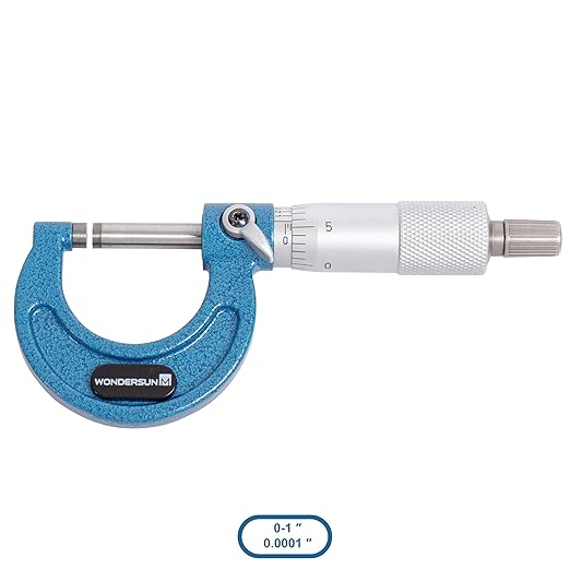 4 Pcs Outside Micrometer Set, Professional Precision Machinist Tool Kit, 0-1"/1-2"/2-3"/3-4" Measuring Range, 0.0001" Graduation, Professional Accuracy for Metalworking & Engineering