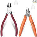KATA 2-Pack Wire Cutters Set: 5 Inch Mini Micro Wire Cutter and 6 Inch Side Cutter for Electronics - Flush Cutting for Crafting Floral Models Jewelry Making DIY- Sharp Clean Cut Spring-loaded Plier