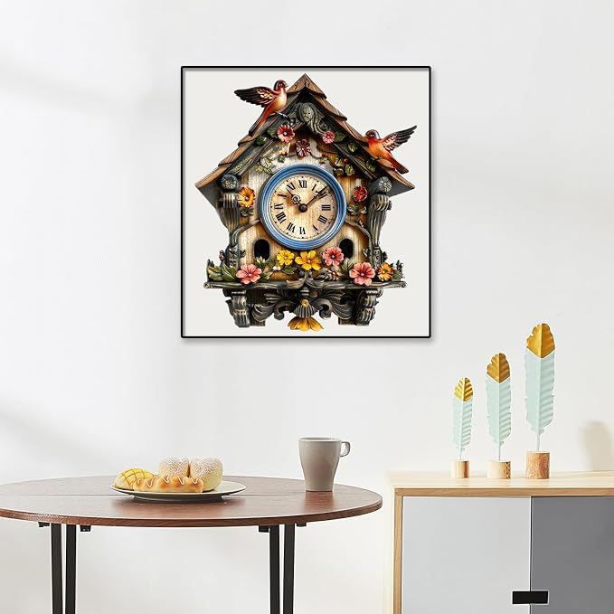 Pikoqunc Wooden Puzzles for Adults, Clock House Wood Puzzles 200 Pieces | Unique Vintage Wood Puzzle, Home Décor, Gift for Her, 9.8’’ x 11.4’’, Family Game