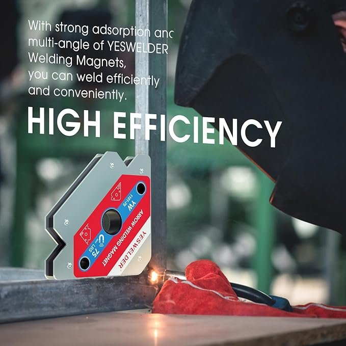 YESWELDER 75 LB Welding Magnet 2 Pieces of Magnetic Welding Holder 75 LBS Holding Power Welding Accessories (Pack of 2)