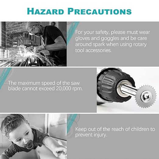 Prozwee 5PCS Rotary Drill Saw Blades,with 2PCS 1/4" Hex Shank,HSS Saw Disc Wheel Cutting Blades for Drills Rotary Tools