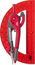 Mr. Pen- Geometry Compass and Protractor Set, 6 Inch Compass, 6 Inch Protractor, Drawing Tool for School, Clear Plastic, Easy Grip, Precision Design for Math, Art, Drafting, Architecture