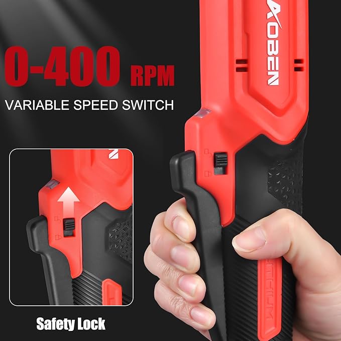 AOBEN 20V 3/8" Cordless Ratchet Wrench Kit, 60 Ft-lbs Brushless Electric Power Ratchet with Variable Speed, 2X2000mAh Lithium-Ion Battery, Charger, 8 Sockets, 1/4" Adaptors, 6" Extension Bar