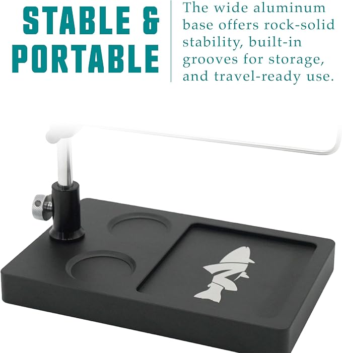 V2 Rotary Fly Tying Vise w/Travel Base, Silver