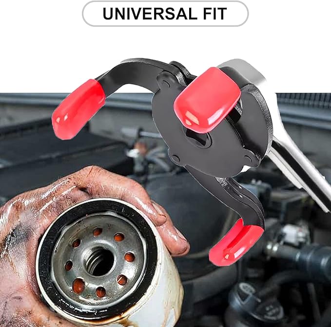 Toolwiz Universal Oil Filter Wrench Adjustable 3 Jaw Oil Filter Removal Tool 2-3/8'' to 3-7/8'' 60-98mm - One Way Design Only for Removing