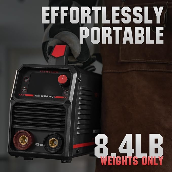 YESWELDER 205Amp Stick Welder Large LED Display with Lift TIG Torch, Digital Inverter IGBT ARC Welding Machine, 110V/220V Dual Voltage Hot Start Portable MMA Welder Machine, Arc force
