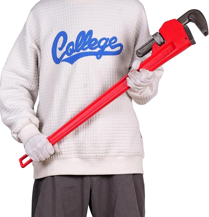 Verida Pipe Wrench 14 Inch, Plumbers Wrench, Chrome Vanadium Steel, Hardness 62HRC, for Water Pipes, Plumbing, Fire Protection Pipe Tools