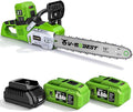 40V Battery Chainsaw 16 Inch with 2×6.0Ah Batteries & Charger | Brushless Cordless Electric Chainsaw with Tool-Free Tension, Auto Oiling for Homeowners, Storm Cleanup & Firewood Cutting