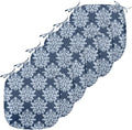 Lunarable Damask Blue Chair Seating Cushion Set of 6, Abstract Antique Royal Motif with Leaves and Swirls, Anti-Slip Seat Padding for Kitchen & Patio, 16"x16", Ceil Blue Violet Blue