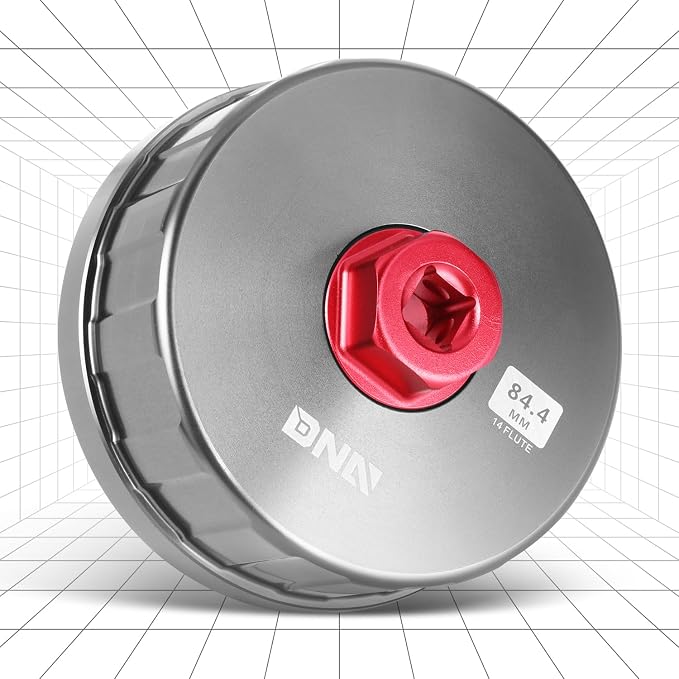 DNA MOTORING Oil Filter Wrench 84.4mm 14 Flute Filter Cap Socket Remover Tool Compatible with Mercedes Dodge Jeep, Precision CNC Machined Aluminum, TOOLS-00541