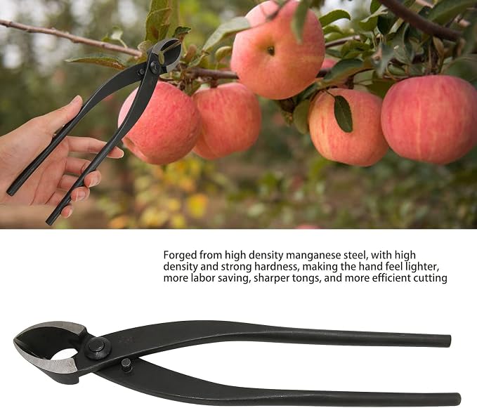 Shanrya Bonsai Concave Branch Cutter, 11in Length BonsaiCutter Gardening Tools Manganese Steel with Ergonomic Handle for Bonsai Modeling