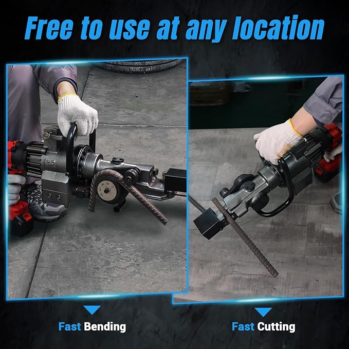LOSCHEN Cordless Rebar Cutter and Bender,Portable Handheld Rebar Cutting and Bending Saw,Electric Hydraulic Rebar Cutter Bender,Cutting and Bending up to 5/8" #5 (16mm) Rebar (Li-ion Battery Version)