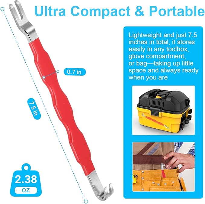 Automotive Electrical Terminal Connector Separator Removal Tool, Electrical Connector Removal Tool with Non-Slip Grip and 2-in-1 Dual End Design, Universal for Most Cars, Trucks, SUVs, Red