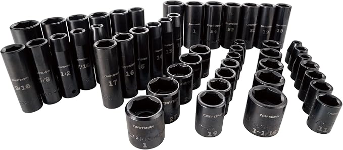 CRAFTSMAN Deep Impact Socket Set, SAE, 1/2-Inch, 48-Piece (CMMT16548)