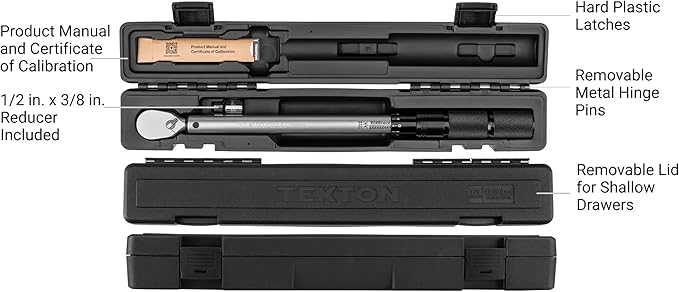 TEKTON 1/4 Inch Drive 90-Tooth Dual-Direction Micrometer Torque Wrench (20-200 in-lb) | TRQ50402