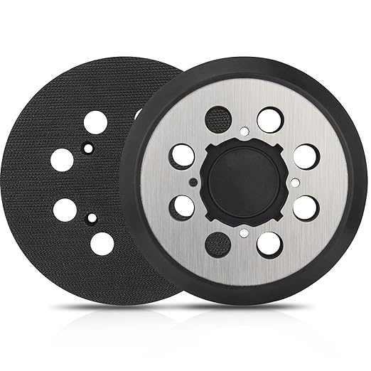 Sander Pad Replacement for Dewalt, 2 Pack 5" 8 Hole Hook and Loop Orbital Sander Metal Pad Compatible with DeWalt DWE6421 6421K DWE6423 6423K DCW210B Random Orbital Sanders (4 Screw Holes)