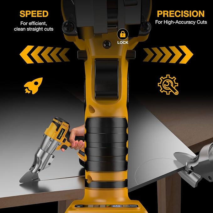 Cordless Metal Shears for Dewalt 20V Max-14GA Steel Metal Cutter for Cutting Sheet Metal, Leather, and Carpet with 360° Pivoting Head. Long-Lasting Cutting Power with Brushless Motor(NO Battery)