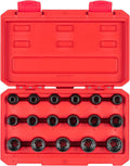 TEKTON 1/2 Inch Drive Impact Socket Set, 17-Piece | SID92338 | (8 - 24 mm), Shallow, 12-Point, Case