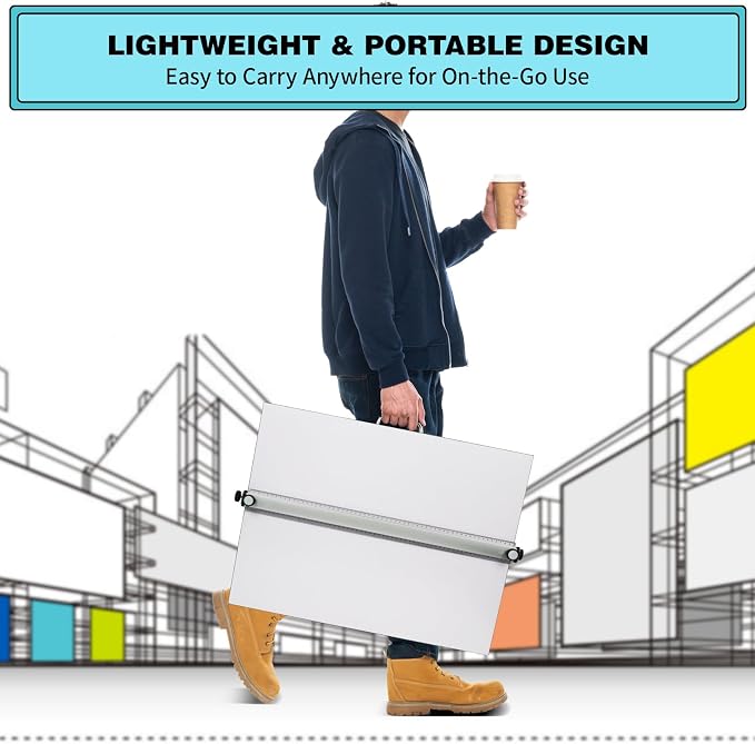 Portable Drafting Board, 23"X31" Professional Architecture Drafting Board, Tabletop Drawing Board with Ruler & Parallel Bar, Drafting Tools for Architects, Artists, Engineers, and Designers