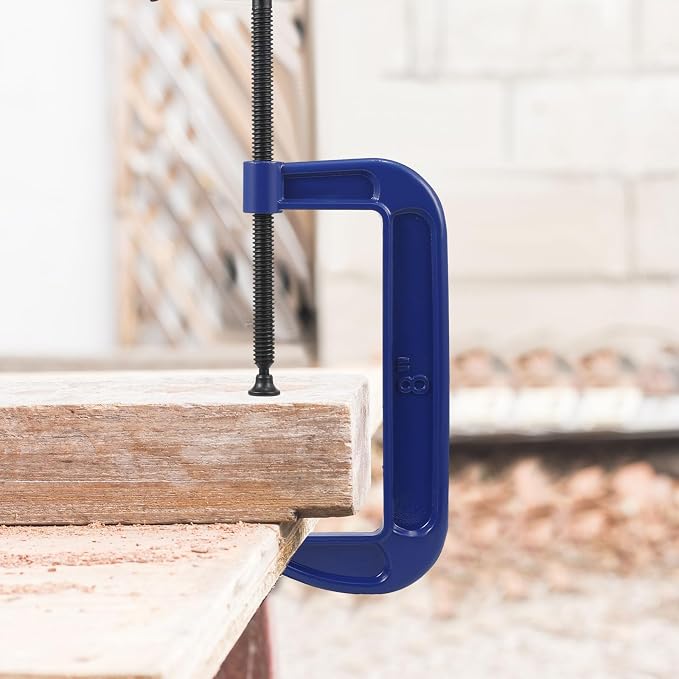 WILLBOND 4 Pcs C Clamps Set 3'' 4'' 6'' 8'' Small Steel Versatile Heavy Duty Welding Clamps Set Opening Sliding T Bar Handle for DIY Carpentry Caliper Woodworking Welding Building (Navy Blue)