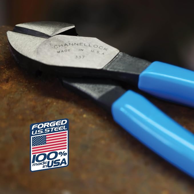 Channellock Diagonal Cutting Plier 337 - Precision Sidecutters, Wirecutters - 7 in