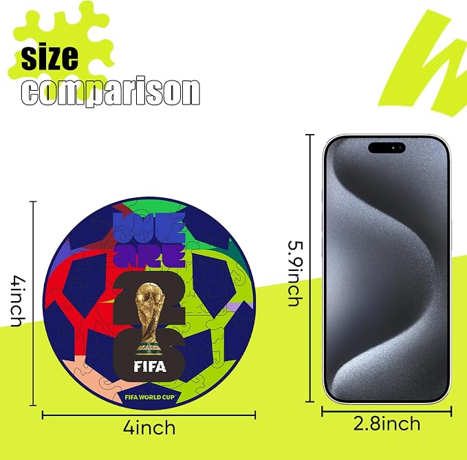 FIFA World Cup 2026 Edition Football 26PCS Wooden Pocket Puzzle