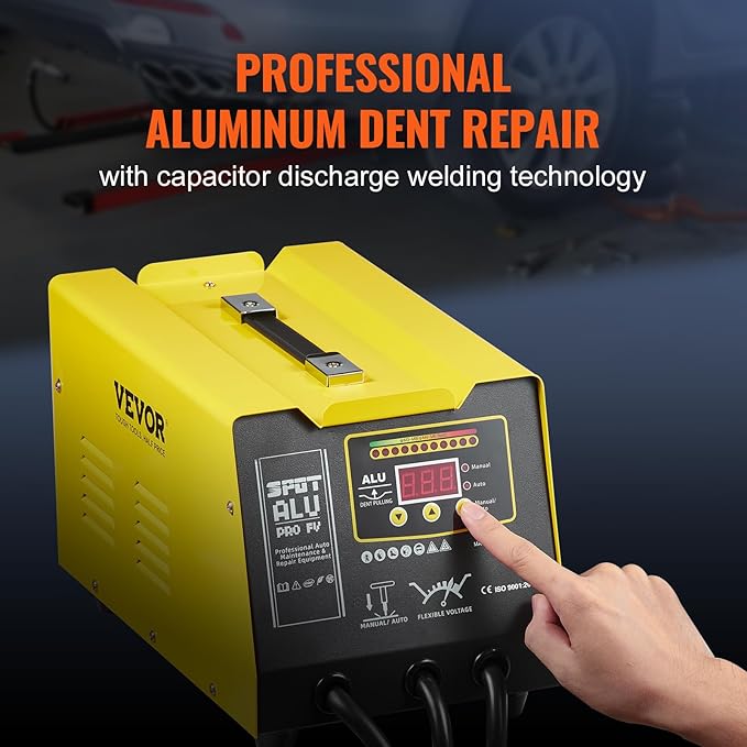 VEVOR Spot Welder Dent Puller, 300W Stud Welder Dent Repair Kit with Heat Gun, Auto/Manual Welding Mode, 110V Auto Body Spot Welding Dent Repair Machine for Aluminum Car Body Panels Repair