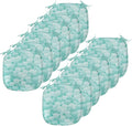 Lunarable Aquamarine Chair Seating Cushion Set of 12, Retro Design Continuous Pattern of Abstract Flowers, Anti-Slip Seat Padding for Kitchen & Patio, 16"x16", Turquoise Pale Seafoam