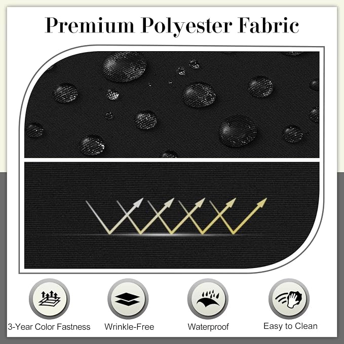 Cozyide Outdoor Chair Cushions, Waterproof Patio Seat Cushions with Adjustable Straps, Round Corner Patio Chair Cushions for Garden, Black, 17x16x2 Inch (Pack of 4)
