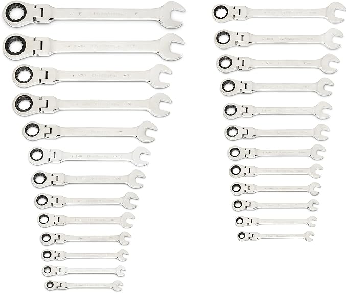 GEARWRENCH 25-Pc. Flex Combination Ratcheting Wrench Set, SAE/MM - 86730 (Pack of 2)