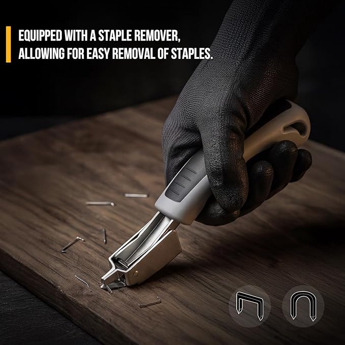 Staple Gun - LUFF 3 in 1 Heavy Duty Stapler Gun with Staple Remover and 3000 Staples for Upholstery, Manual Brad Nailer Power Adjustment Stapler Gun for Wood, Decoration, Crafts DIY