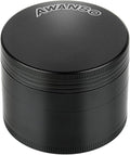 2" Grinder, Screen-Free, 3-Piece 4-Part Design, Zinc Alloy Grinder for Kitchen Spice, Black