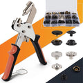 ZAPSIFOU Snap Fastener Tool, Heavy Duty Snap Fastener Kit, Canvas Snap Installation Tool with 160 pcs Boat Cover Snaps, Button Snap Kit with 15mm Black Snaps for Fabric, Tarps, Leather, Sewing