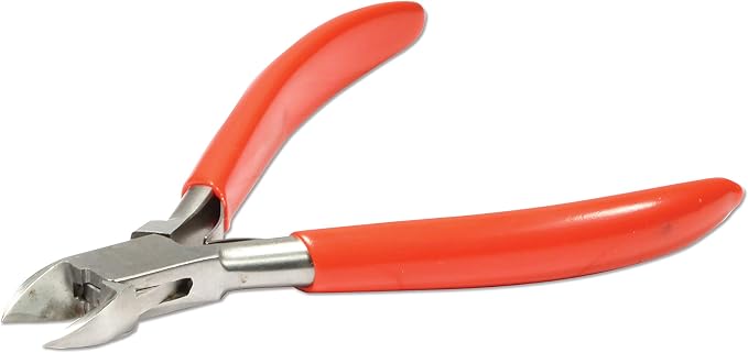 The Beadsmith Platinum Series German Semi-Flush Sidecutter, 4.75 inches (120mm) with Polished Steel Head, red PVC Comfort Grip Handle and Double-Leaf Spring, Tool for Jewelry Making