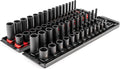TEKTON 1/4 Inch Drive Impact Socket Set, 58-Piece | SID90205 | (5/32 - 11/16 in., 4 - 17 mm), Shallow and Deep, 12-Point, Socket Rail