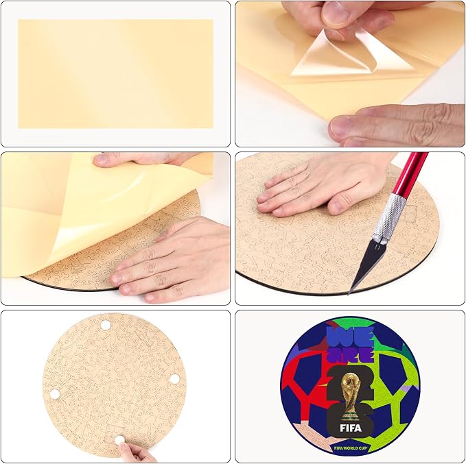 FIFA 2026 World Cup Soccer Wooden Puzzle for Adults, 5MM Thick, Puzzle for Football Fans, Officially Licensed Product, 200 Pieces Irregular Shape Jigsaw Puzzles for Adults,10 x 10