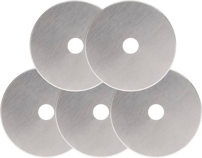 Fiskars 193730-1004 Straight Rotary Replacement Blades, 60mm, 5 Pack , Silver