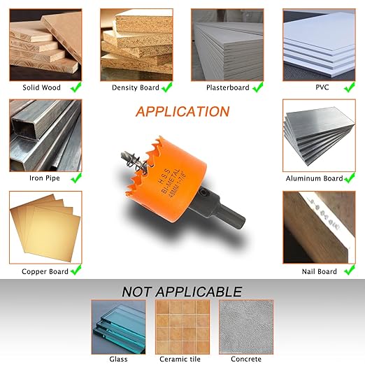 1-7/8 Inch Hole Saw with Arbor for Wood Metal Plastic, 1.875 in Bimetal Hole Cutter, Fast Chip Removal, Smooth Flat Drilling Edge