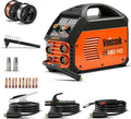 145A MIG Welder,110V/220V multiprocess welder, Gas Gasless MIG Welding Machine, 5 in 1 MIG/MMA/Lift TIG/Flux cored 0.8/Flux cored 1.0, LED Digital Display Synergic Control Aluminum Welding Machine
