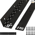 ALBO 12 Inch Black Heavy Duty Piano Hinge Continuous Stainless Steel 304 (2-Pack), Surface Mount Cabinet Hinges Matte Black 12"x2" for Tool Box, Small Chest, Jewelry Box, Display Case, Rustproof
