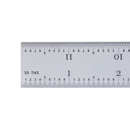PEC Tools 24" Rigid Metal Ruler, Made from High-Quality Carbon Steel with Satin Chrome Finish, 16R Graduation (1/32", 1/64", 1/50", 1/100"), Trusted by Professionals, Made in USA