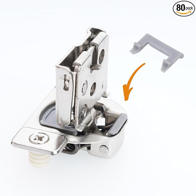 (Decobasics ONLY) Cabinet Restrictor Clips (80 Pack)- 86° Degree Angle Cabinet Door Hinge Restrictor Clip for Soft Close Hinge-90° Opening Kitchen Soft Close Cabinet Hinges Restraints Restriction Clip