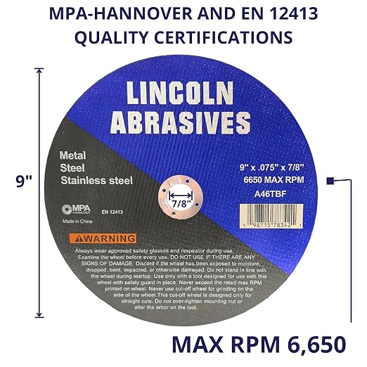 100-Pack 9" x .075" x 7/8" Cut-Off Wheel Metal & Stainless Steel