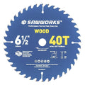 SawWorks 6-1/2" 40T Thin Kerf ATB Circular Saw Blade, General Cutting for Hobbyists & Woodworkers, 5/8" Arbor