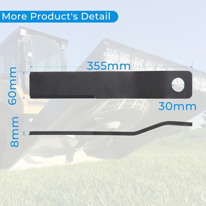 Brush Hog Cutter Cutting Blades Replacement for Skid Steer Brush Cutter Lawn Brush Mower Head Blade Rotary Cutter 2Pcs 8mm Thickness Spring Steel